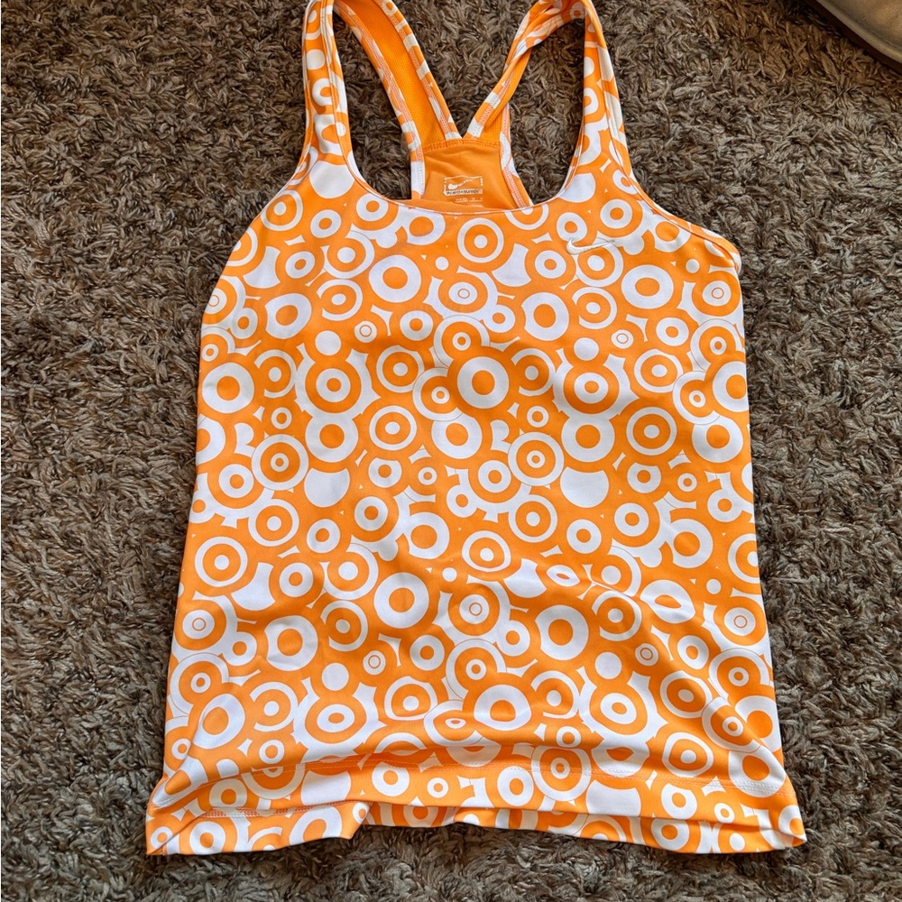 Nike Orange and White Racerback Performance Tank
